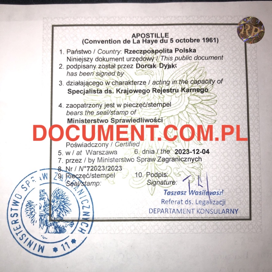 як виглядає апостиль в польщі